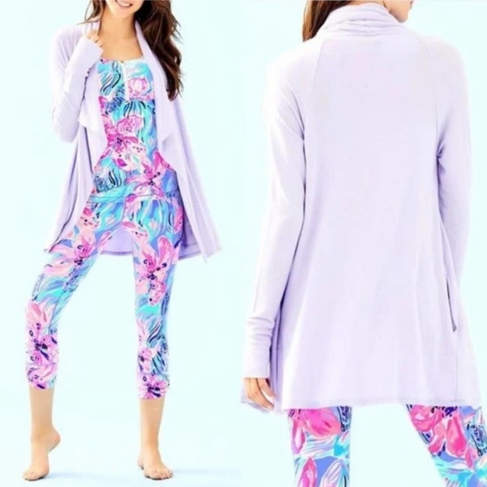 Lilly Pulitzer Luxletic Elyssa Wrap Light Lilac Cardigan - Size Small